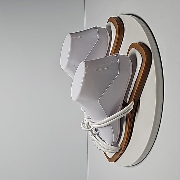 Azalea Wang Stetson Sandals Slides Tubular Straps Knotted Square Toe White 10 - Picture 8 of 13